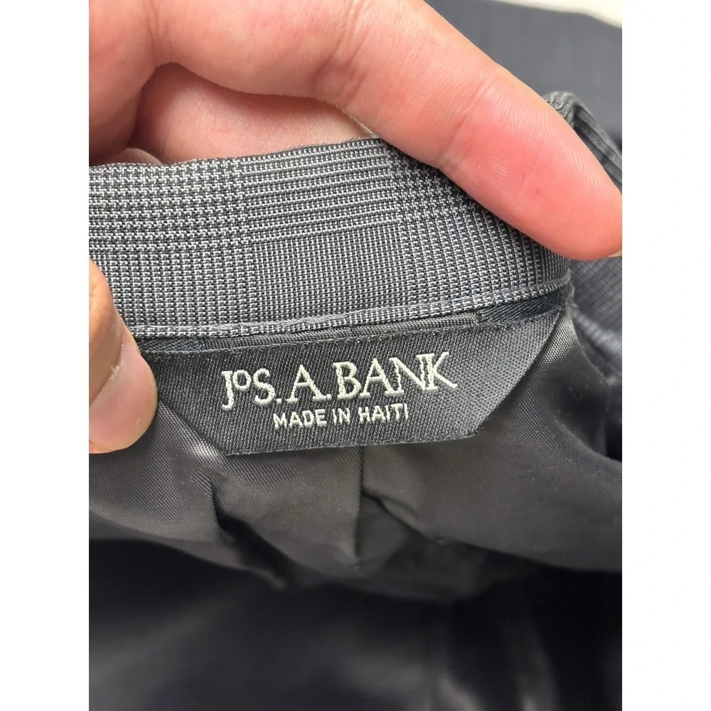 Jos. A. Bank Mens 42L Grey Glen Plaid 100% Wool 2 Piece Suit Blazer W36‎ L31